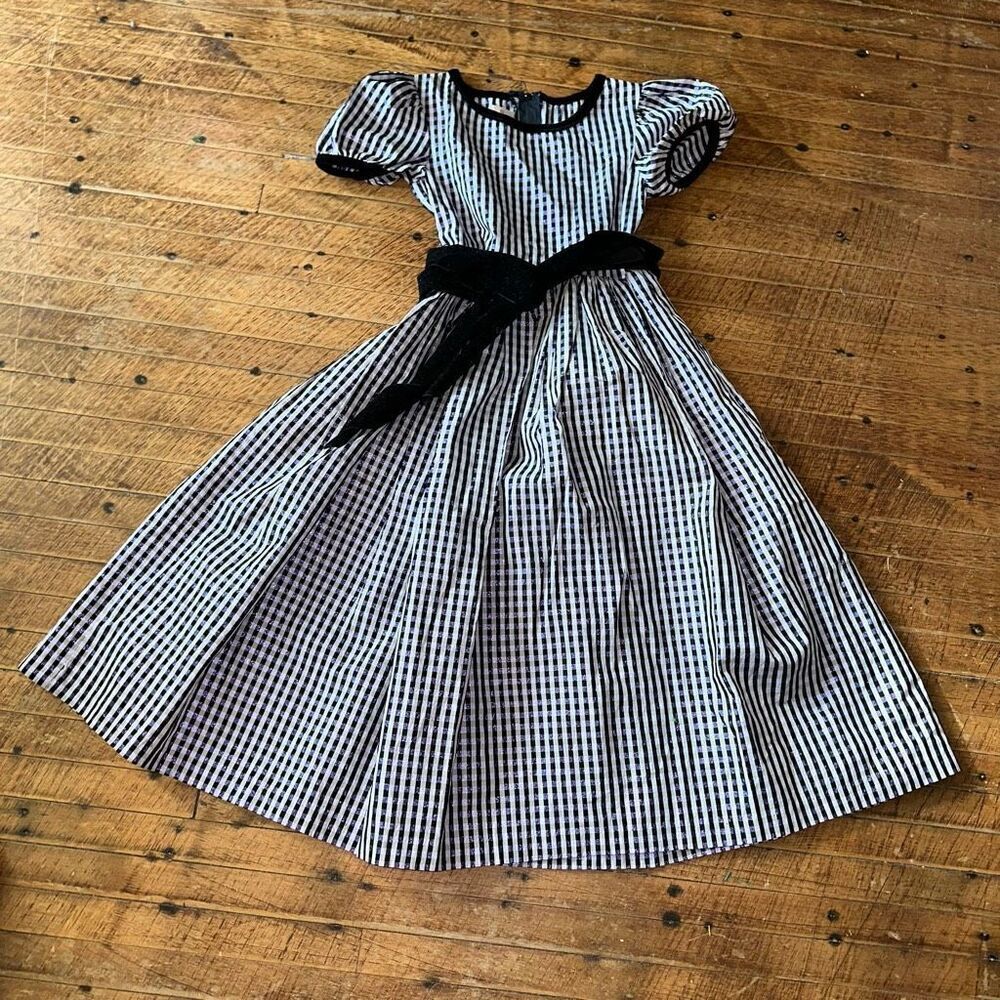 Storybook vintage shimmery purple plaid 7 party dress